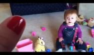 She Holds Her Finger Up To Her Baby. What Happens Next? HILARIOUS!