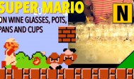 Super Mario Bros Theme Song on Wine Glasses and a Frying Pan